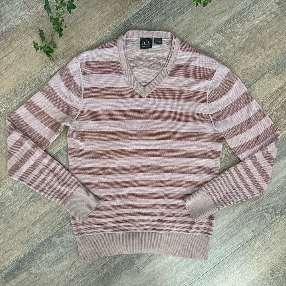 Armani Exchange A|X V-Neck Striped Sweater